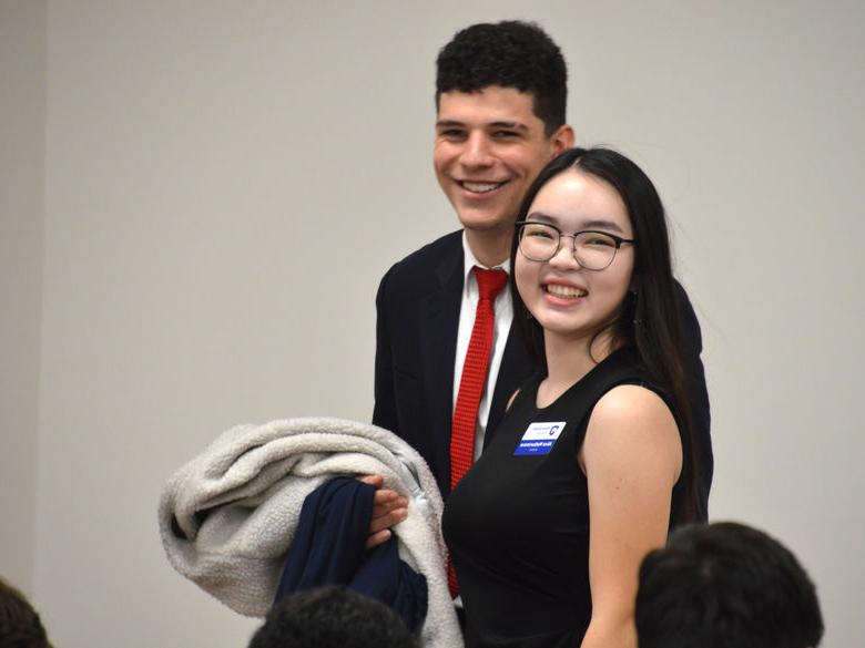 Business Leaders Conference with two students